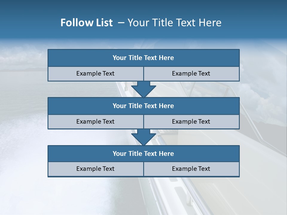 A Boat Traveling On The Water With Clouds In The Sky PowerPoint Template