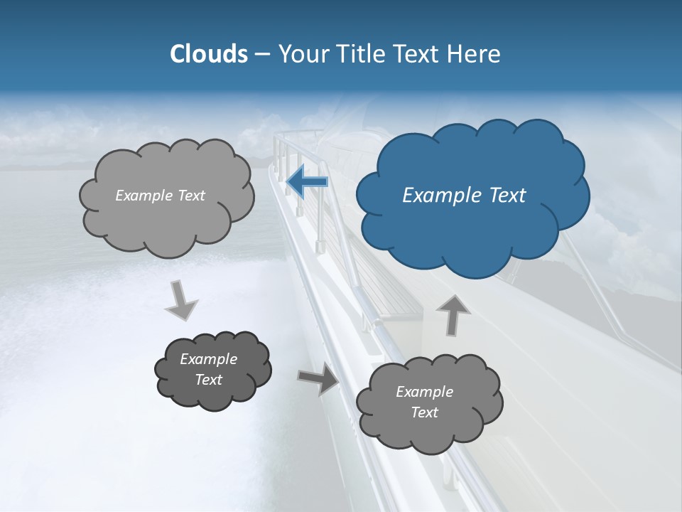 A Boat Traveling On The Water With Clouds In The Sky PowerPoint Template