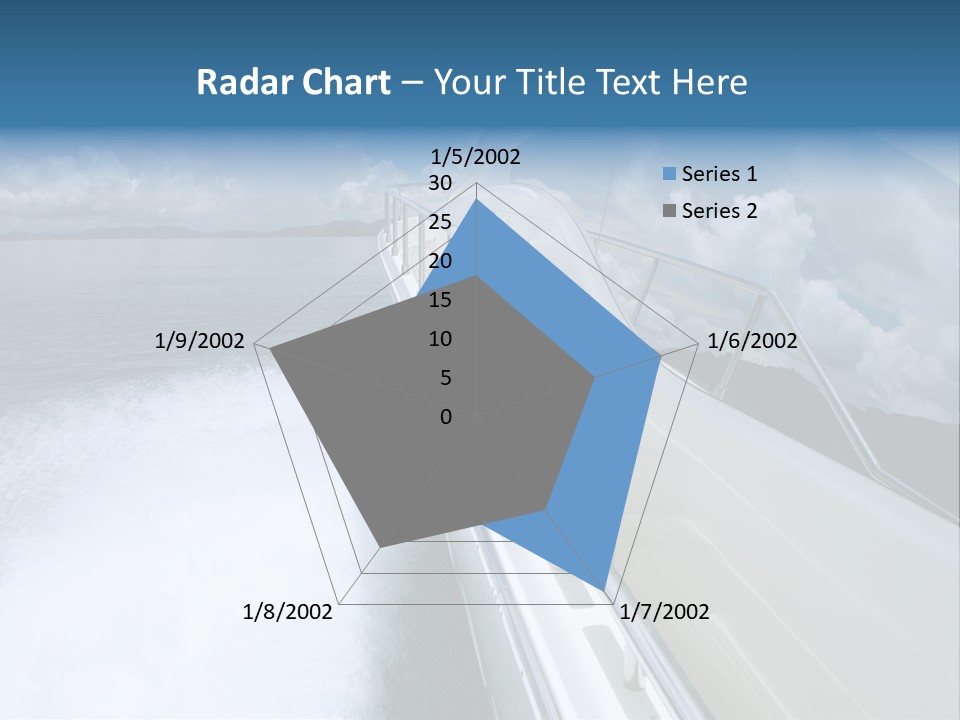 A Boat Traveling On The Water With Clouds In The Sky PowerPoint Template