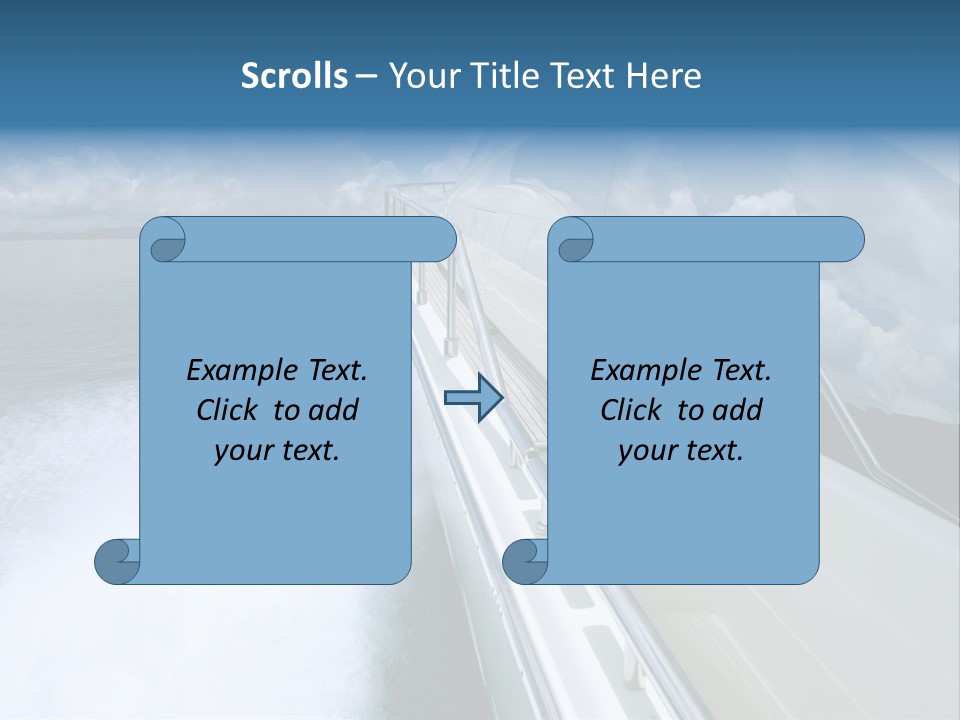 A Boat Traveling On The Water With Clouds In The Sky PowerPoint Template