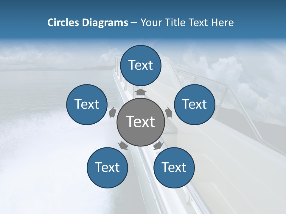 A Boat Traveling On The Water With Clouds In The Sky PowerPoint Template