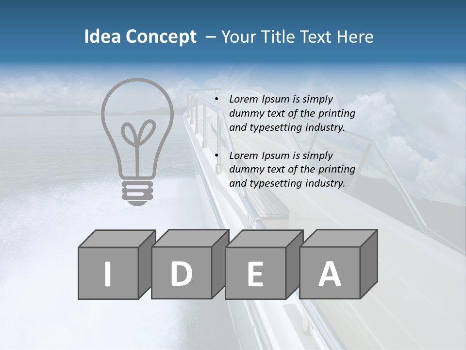 A Boat Traveling On The Water With Clouds In The Sky PowerPoint Template