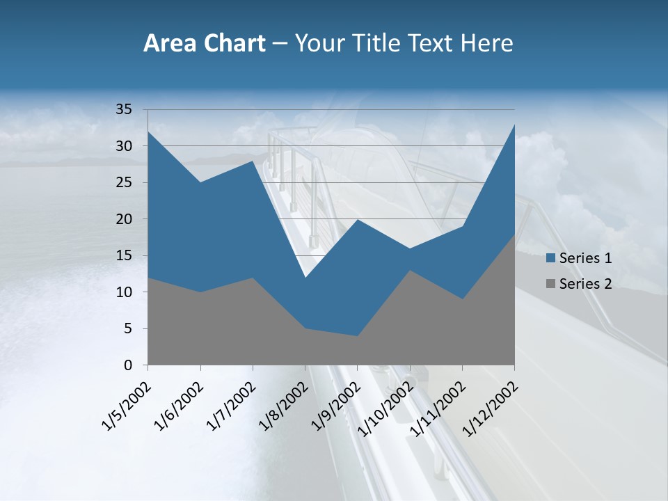 A Boat Traveling On The Water With Clouds In The Sky PowerPoint Template