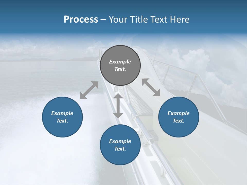 A Boat Traveling On The Water With Clouds In The Sky PowerPoint Template