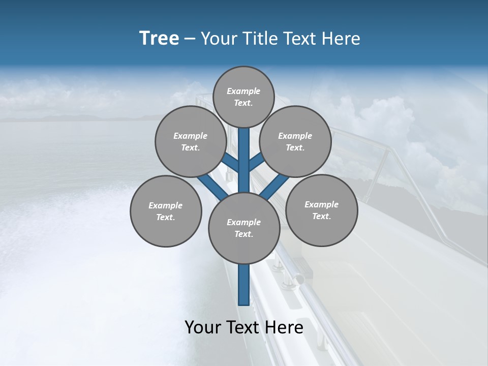 A Boat Traveling On The Water With Clouds In The Sky PowerPoint Template