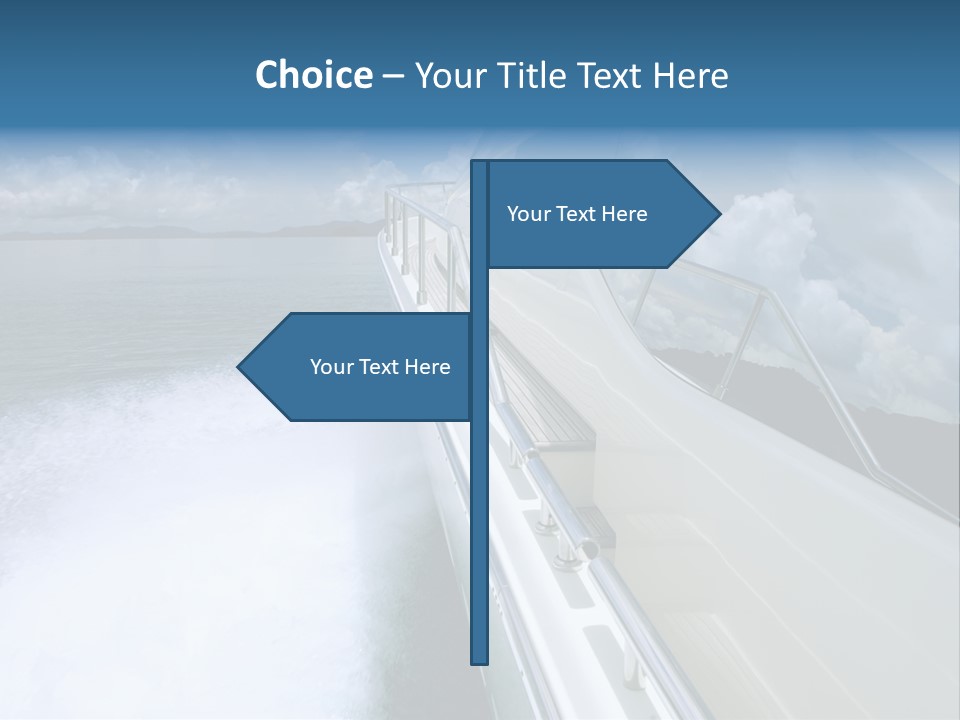 A Boat Traveling On The Water With Clouds In The Sky PowerPoint Template