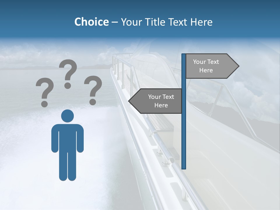 A Boat Traveling On The Water With Clouds In The Sky PowerPoint Template