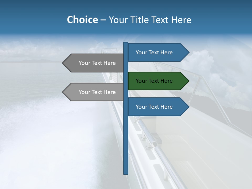 A Boat Traveling On The Water With Clouds In The Sky PowerPoint Template