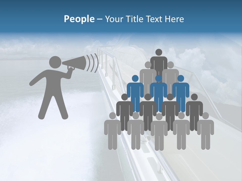 A Boat Traveling On The Water With Clouds In The Sky PowerPoint Template