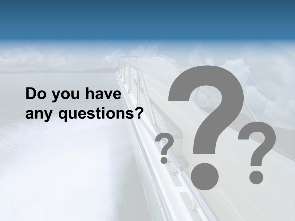 A Boat Traveling On The Water With Clouds In The Sky PowerPoint Template