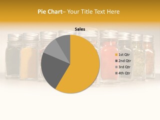 A Row Of Glass Jars Filled With Different Types Of Spices PowerPoint Template