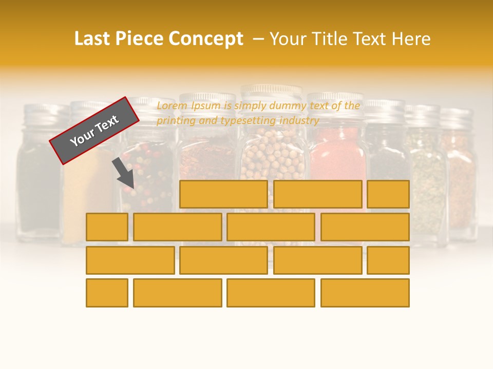 A Row Of Glass Jars Filled With Different Types Of Spices PowerPoint Template