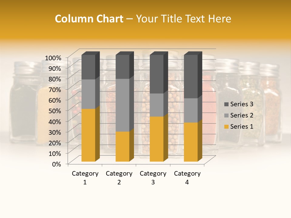 A Row Of Glass Jars Filled With Different Types Of Spices PowerPoint Template