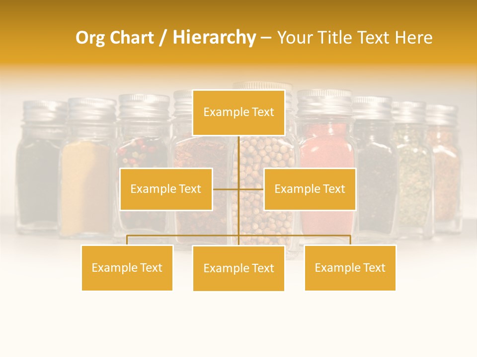 A Row Of Glass Jars Filled With Different Types Of Spices PowerPoint Template