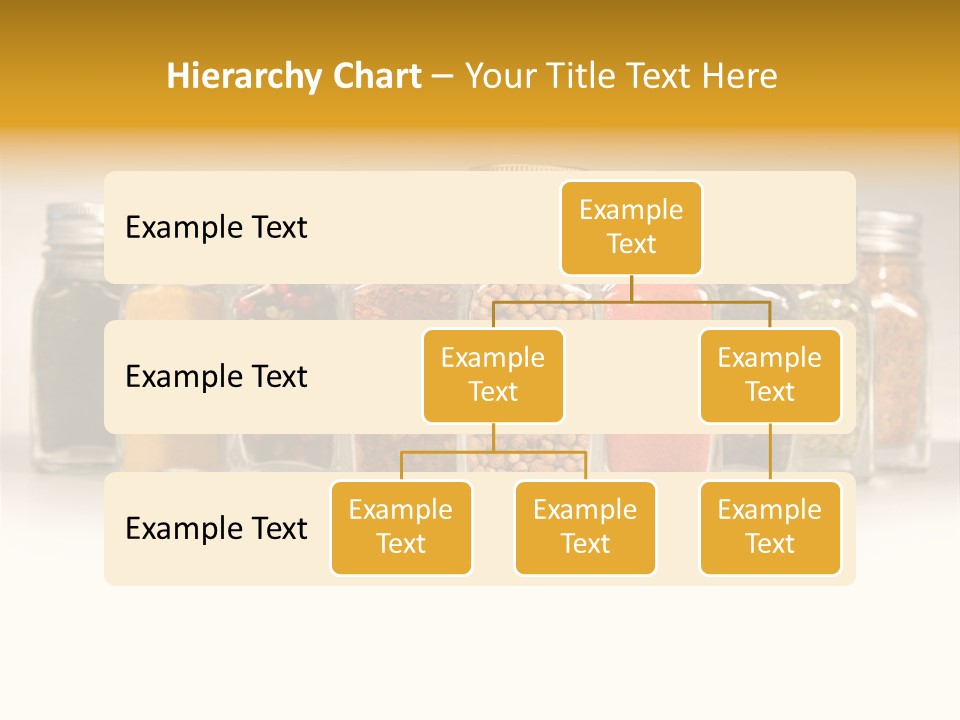 A Row Of Glass Jars Filled With Different Types Of Spices PowerPoint Template