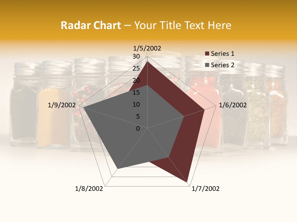 A Row Of Glass Jars Filled With Different Types Of Spices PowerPoint Template