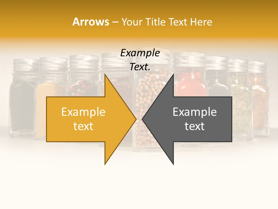 A Row Of Glass Jars Filled With Different Types Of Spices PowerPoint Template
