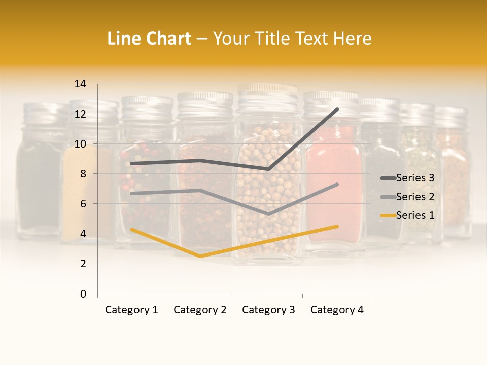 A Row Of Glass Jars Filled With Different Types Of Spices PowerPoint Template