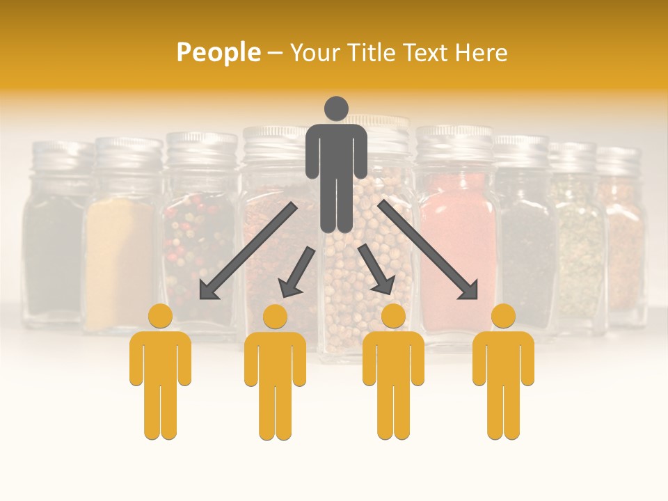 A Row Of Glass Jars Filled With Different Types Of Spices PowerPoint Template