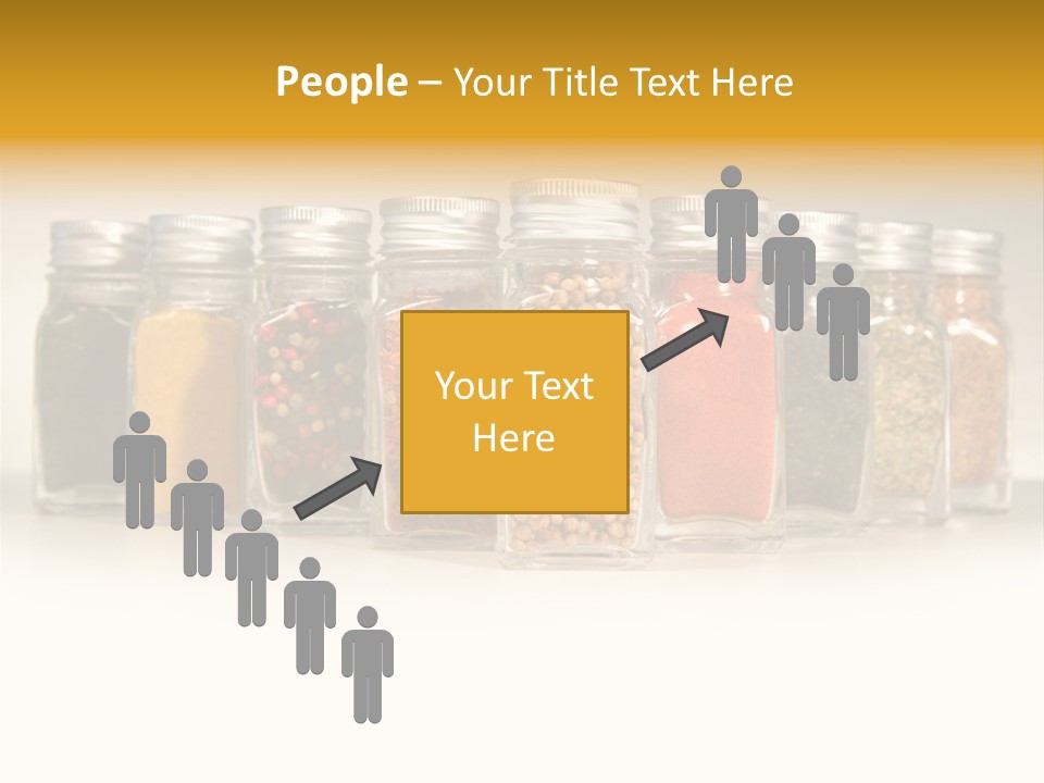 A Row Of Glass Jars Filled With Different Types Of Spices PowerPoint Template