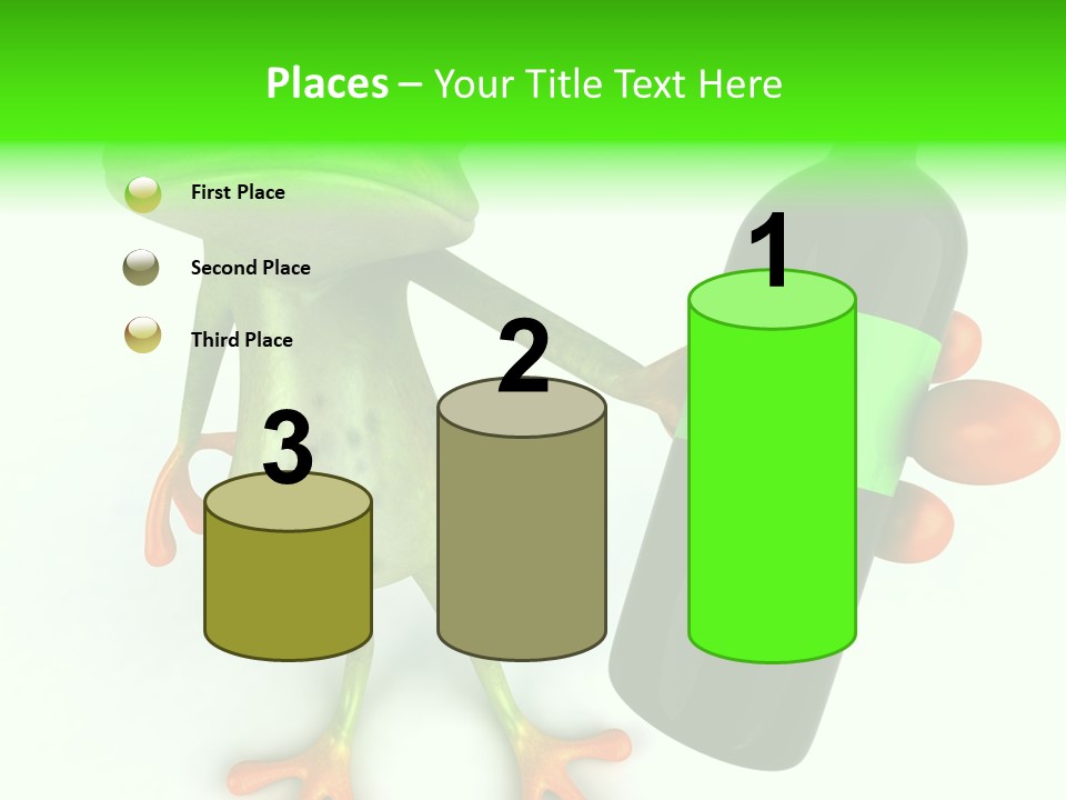 A Frog Is Holding A Bottle Of Wine PowerPoint Template