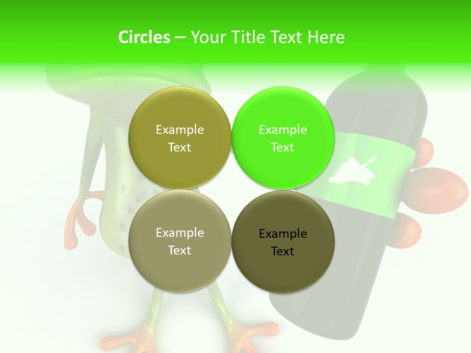 A Frog Is Holding A Bottle Of Wine PowerPoint Template