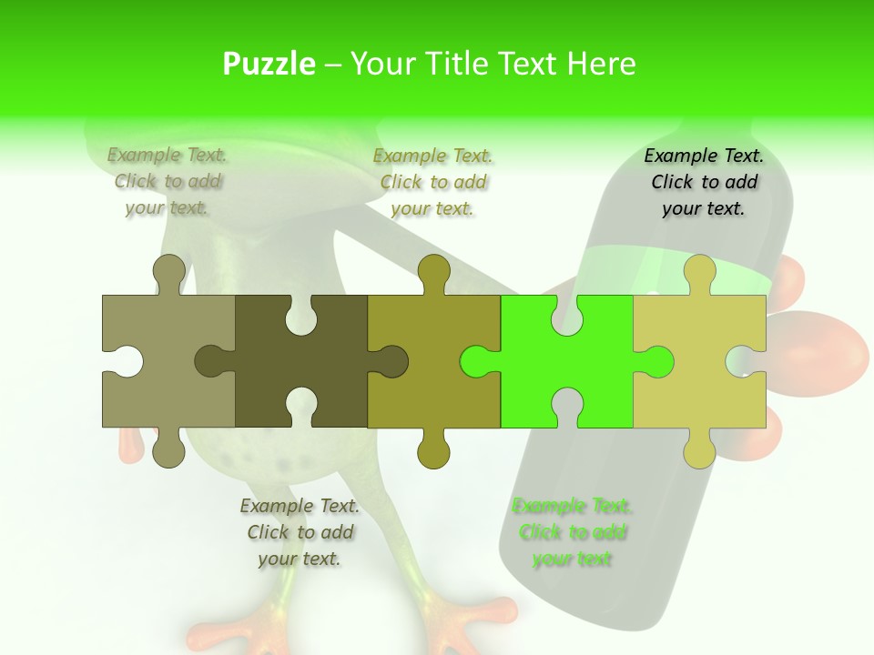 A Frog Is Holding A Bottle Of Wine PowerPoint Template