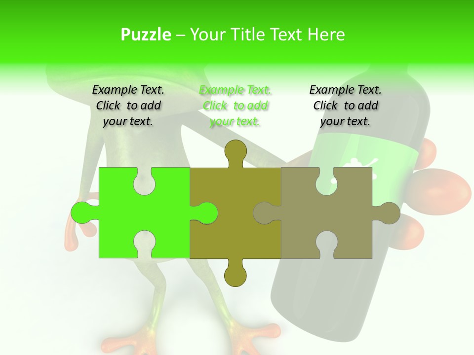 A Frog Is Holding A Bottle Of Wine PowerPoint Template