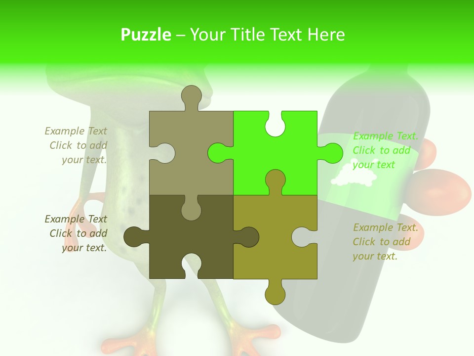 A Frog Is Holding A Bottle Of Wine PowerPoint Template