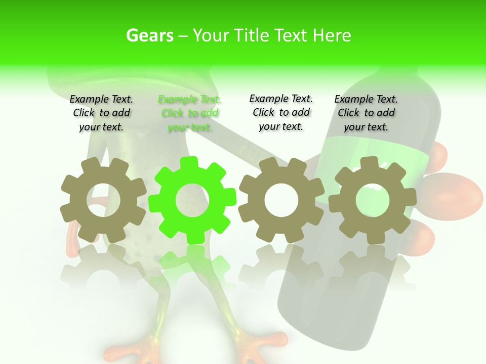 A Frog Is Holding A Bottle Of Wine PowerPoint Template