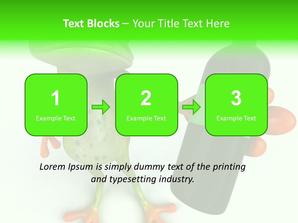 A Frog Is Holding A Bottle Of Wine PowerPoint Template