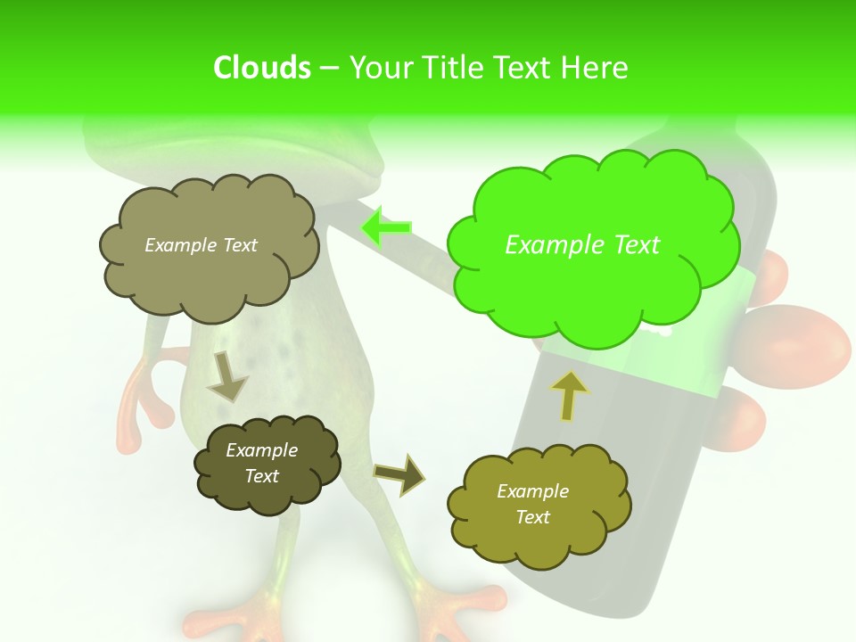 A Frog Is Holding A Bottle Of Wine PowerPoint Template