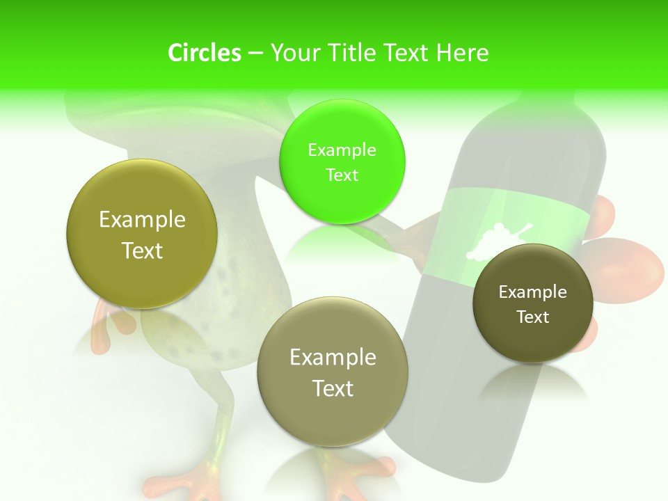 A Frog Is Holding A Bottle Of Wine PowerPoint Template