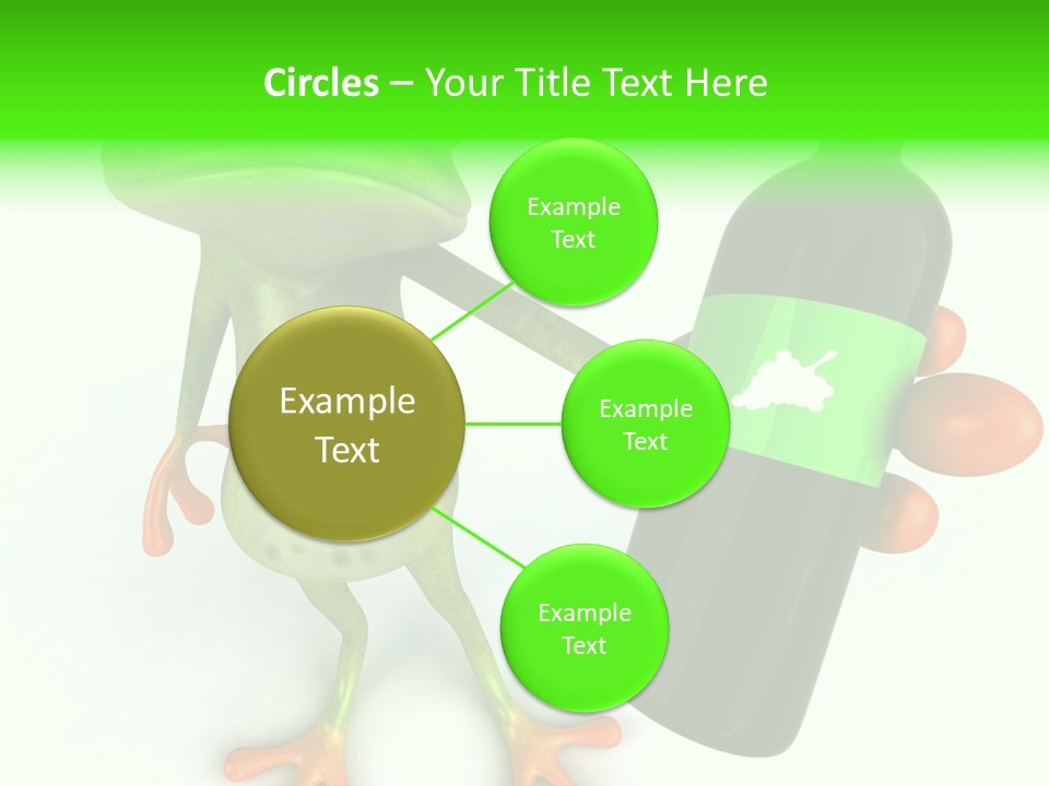 A Frog Is Holding A Bottle Of Wine PowerPoint Template