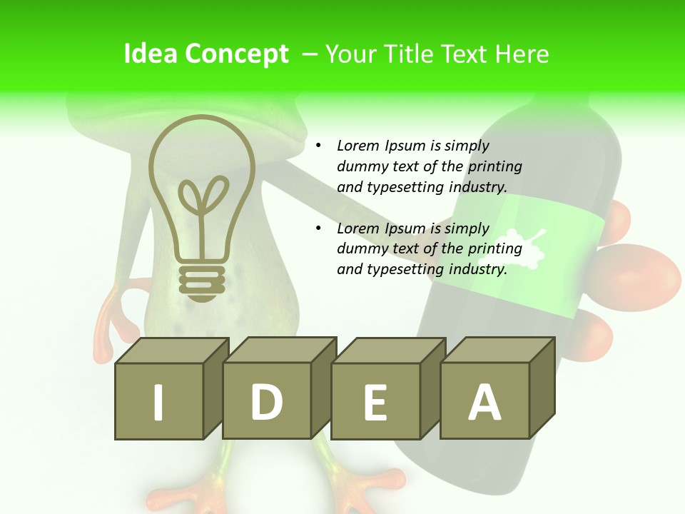 A Frog Is Holding A Bottle Of Wine PowerPoint Template