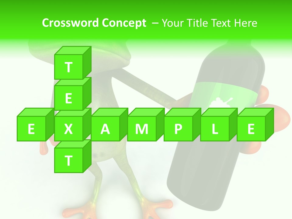 A Frog Is Holding A Bottle Of Wine PowerPoint Template