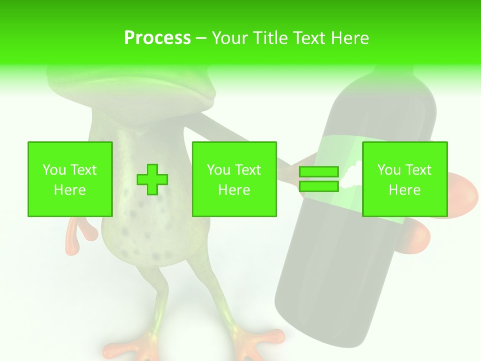 A Frog Is Holding A Bottle Of Wine PowerPoint Template