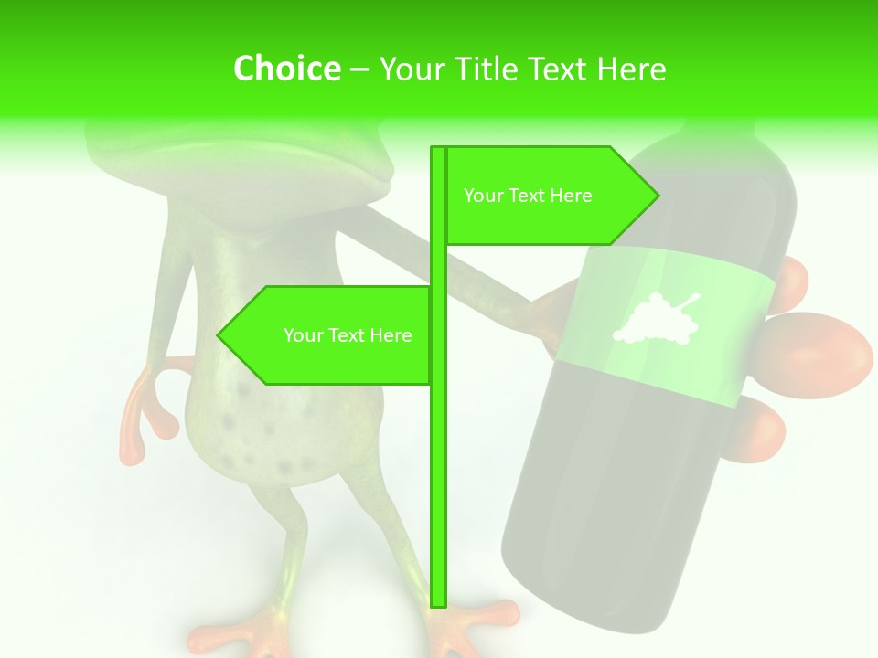 A Frog Is Holding A Bottle Of Wine PowerPoint Template