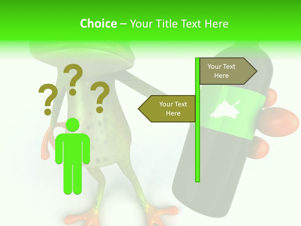 A Frog Is Holding A Bottle Of Wine PowerPoint Template