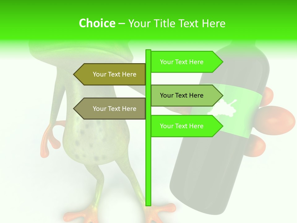 A Frog Is Holding A Bottle Of Wine PowerPoint Template