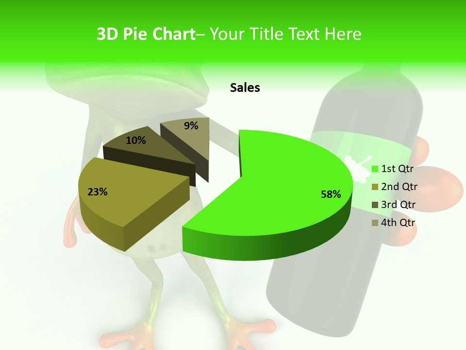 A Frog Is Holding A Bottle Of Wine PowerPoint Template