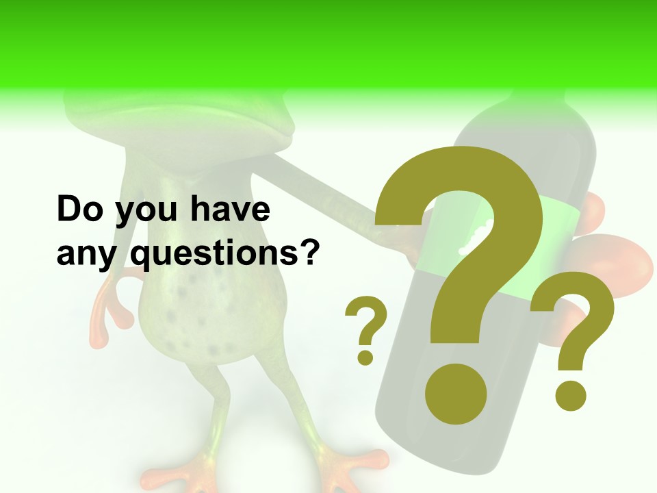 A Frog Is Holding A Bottle Of Wine PowerPoint Template