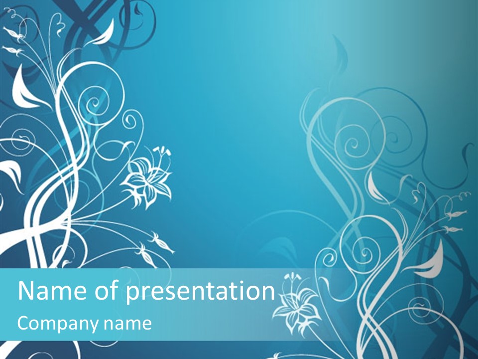 A Blue And White Floral Powerpoint Presentation PowerPoint Template