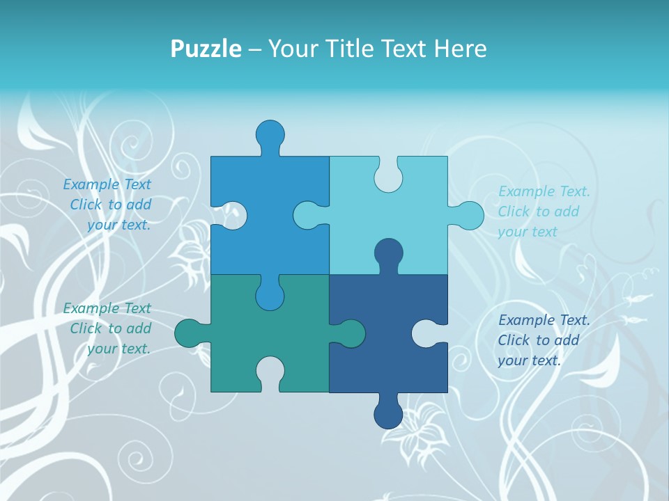 A Blue And White Floral Powerpoint Presentation PowerPoint Template