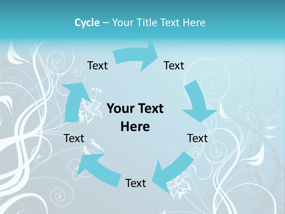 A Blue And White Floral Powerpoint Presentation PowerPoint Template