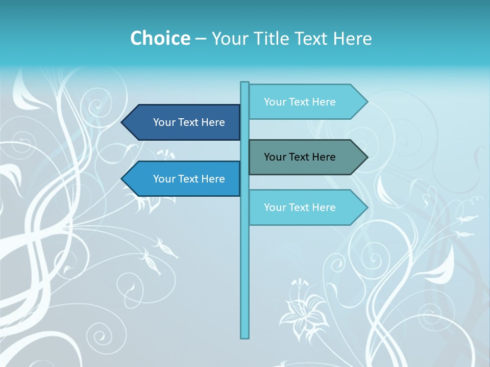 A Blue And White Floral Powerpoint Presentation PowerPoint Template