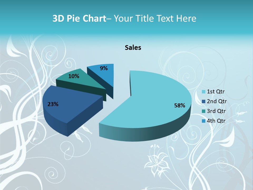 A Blue And White Floral Powerpoint Presentation PowerPoint Template