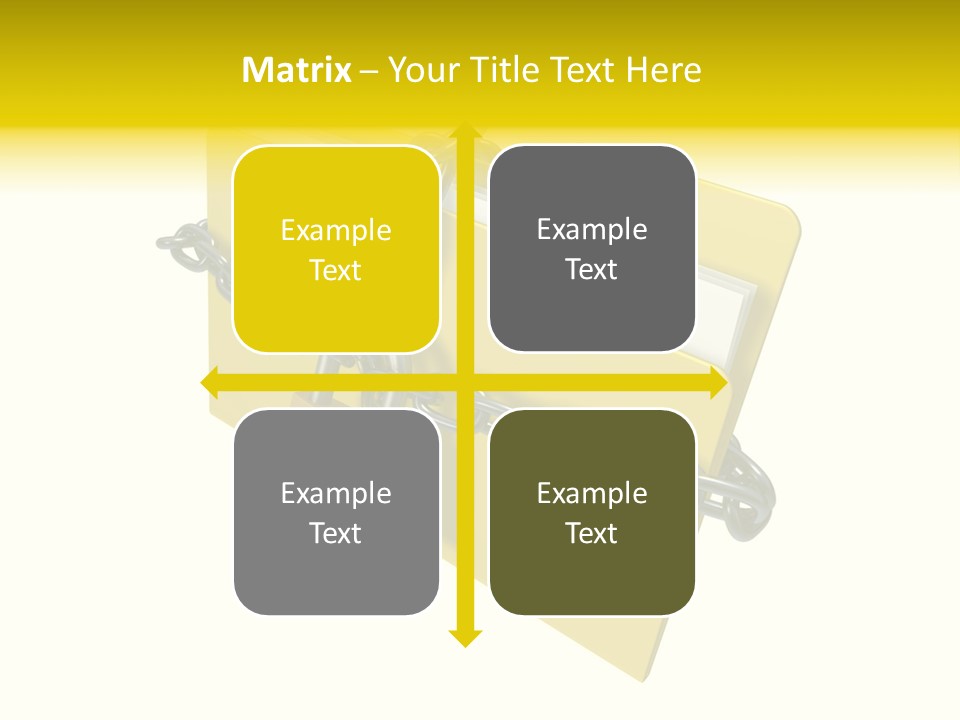 A Yellow Folder Chained To A Chain With A Padlock PowerPoint Template