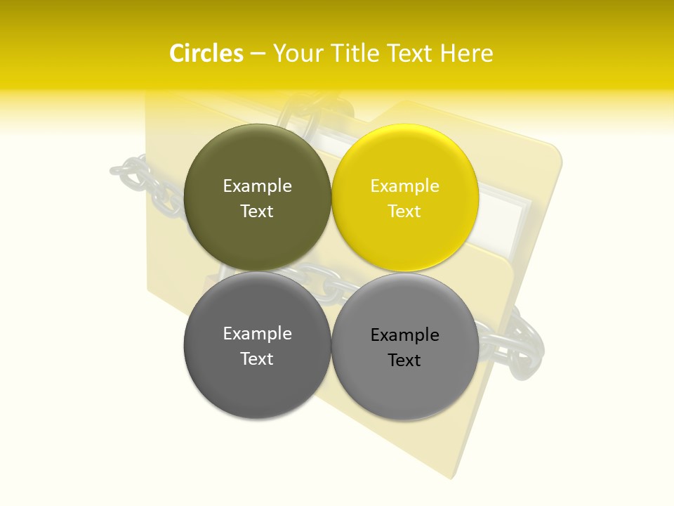 A Yellow Folder Chained To A Chain With A Padlock PowerPoint Template