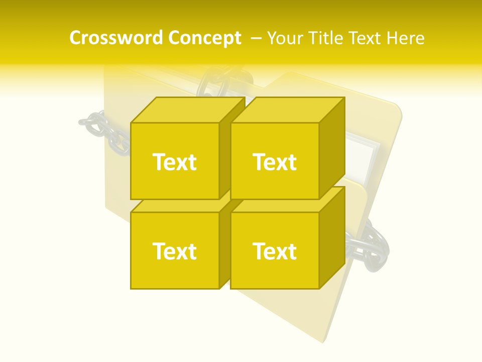 A Yellow Folder Chained To A Chain With A Padlock PowerPoint Template